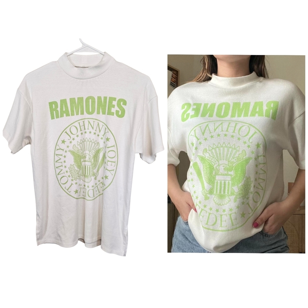 Ramones Graphic Mock Neck T-Shirt